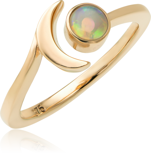 The Sun and Moon Opal Ring
