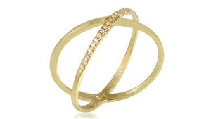 The Criss Cross diamond set ring