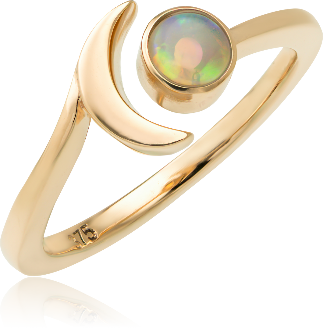Sun and moon opal ring deals